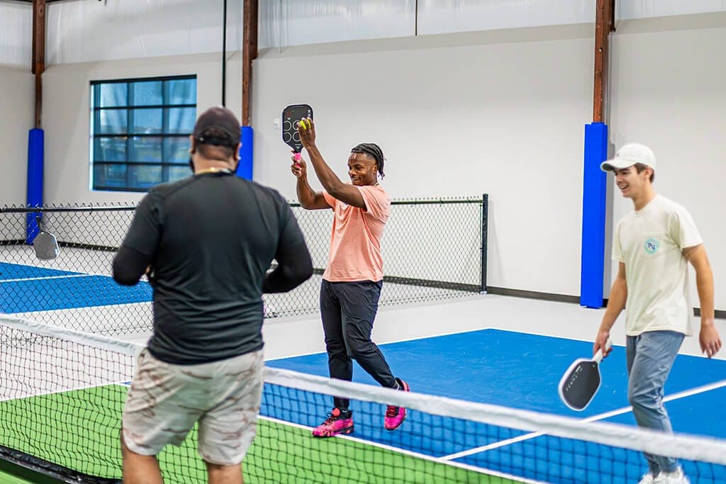Pickleball action at The Pickle Yard